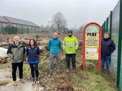 Cllr Paul Prescott, Jackie Howes, Adam Blezard, Adam Smith of Landscape Engineering, Chris Hayes