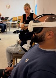 Person using a VR headset